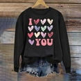 thumbnail image 2 of WTOBBY Women's Casual Comfortable Round Neck Long Sleeve Valentine's Day Printed Top Sweatshirt, Fashion Blouse for Ladies Cozy and Festive Wear,Multicolor M, 2 of 4