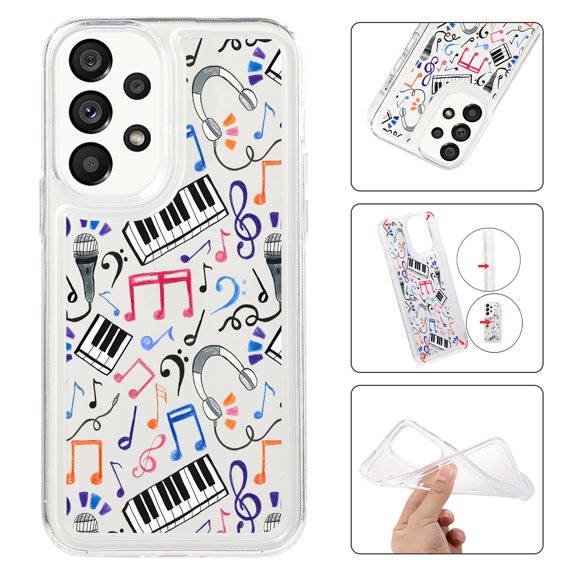 Feishell Case For Samsung A13 4G Cute Leopard Print Pattern Soft TPU Rubber Bumper Shockproof Anti-Scratch Slim Phone Cover Support Wireless Charging For Samsung Galaxy A13 4G, Music