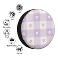 thumbnail image 4 of Honeii Floral Purple Buffalo Plaid Print Tire Covers, Waterproof Anti-UV Sun Snow Rain Tire Covers for Trailers, RV, Camper, SUV, Truck-16 inch, 4 of 6