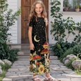 thumbnail image 3 of Uourmeti Mushroom Frog Moon Night Print Dress for Girls Short Sleeve Loose Casual Holiday Dresses Elegant Maxi Floor Length A-Line Dress, Size 11-12 Years, 3 of 7