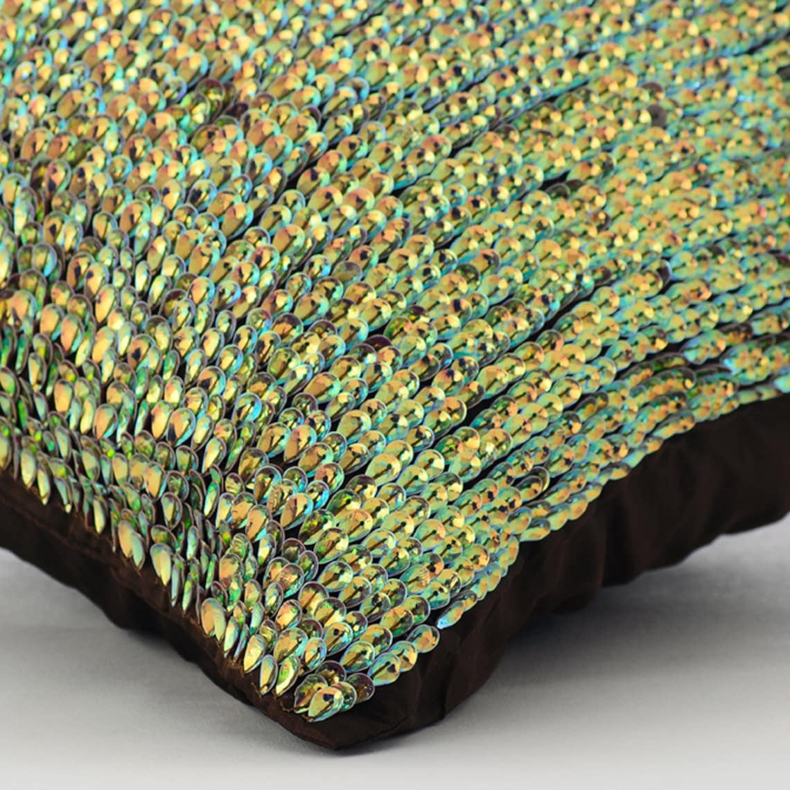 Throw Pillow Covers, Brown Decorative Throw Pillow Covers 16x16 inch (40x40 cm), Silk Pillow Covers, Abstract, Bling, Textured, Sequins Embellished, Modern Pillowcase&nbsp; - Supernova