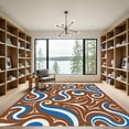 thumbnail image 2 of ODIKA 2'x3' Machine Washable Non-Slip Area Rug, Contemporary Swirling Motif with Elegant Flowing Designs High Traffic Rug with Pad, Brown, 926674, 2 of 8