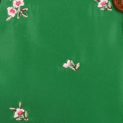 Turf Green with Floral Embroidery