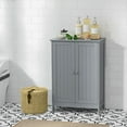 thumbnail image 2 of GLACER Bathroom Floor Cabinet, Wooden Storage Cabinet with Double Doors, Suitable for Bathroom, Living Room, Entryway, 23.5 x 14 x 34 inches (Grey), 2 of 18