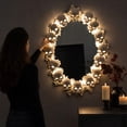 thumbnail image 6 of Halloween Skull Framed LED Light Up Skeleton Halloween Mirror, Halloween Spooky Mirror Lighted Holiday Displays for Bedroom Living Room, Halloween Party Indoor Haunted House Decoration,16x11Inch, 6 of 6