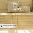 Gold Accent Table for Living Room Modern Home Decor, Easy Assembly