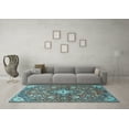 thumbnail image 3 of Ahgly Company Indoor Rectangle Persian Light Blue Traditional Area Rugs, 7' x 10', 3 of 4