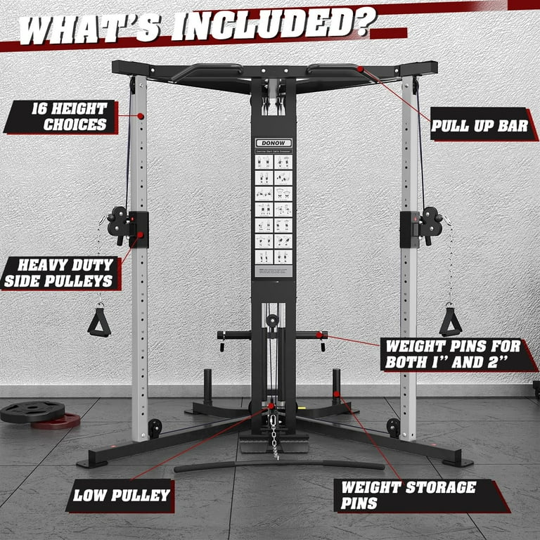 DONOW Cable Crossover Machine, Cable Fly Machine Home Gym System