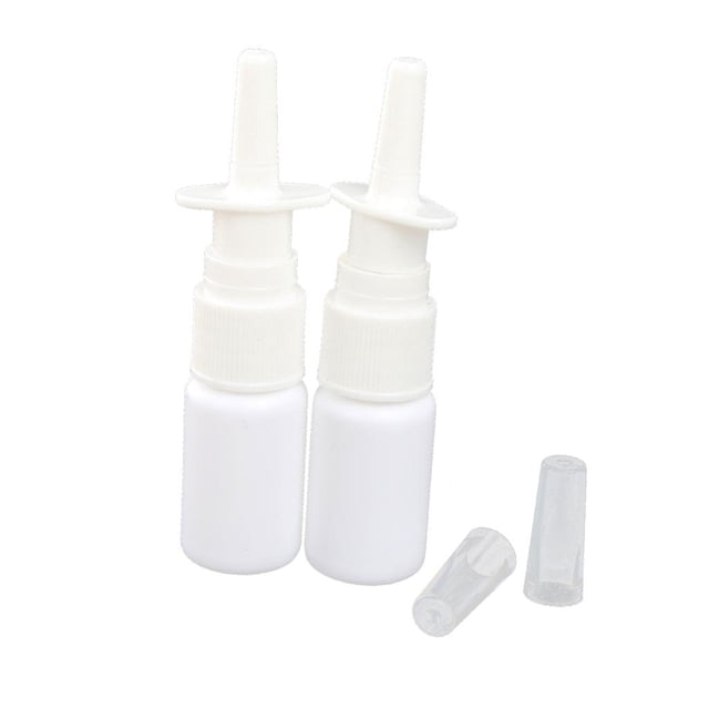 Bomba de botella nasal Colco recargable de plástico blanco Paquete de 2 15ml