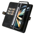 thumbnail image 6 of Dteck Case for Samsung Galaxy Z Fold4,Magnetic Leather Card Pocket Case Shockproof Hard PC Bumper Kickstand Wallet Cover,Black, 6 of 6