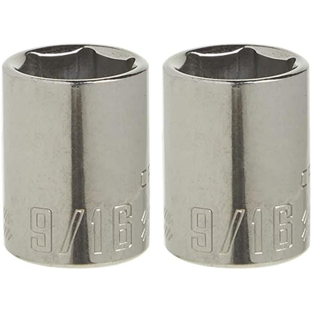 Juego de enchufes Craftsman CMMT43004 Shallow Drive de 3/8 pulgadas SAE 9/16 pulgadas, 6 puntos (paquete de 2)