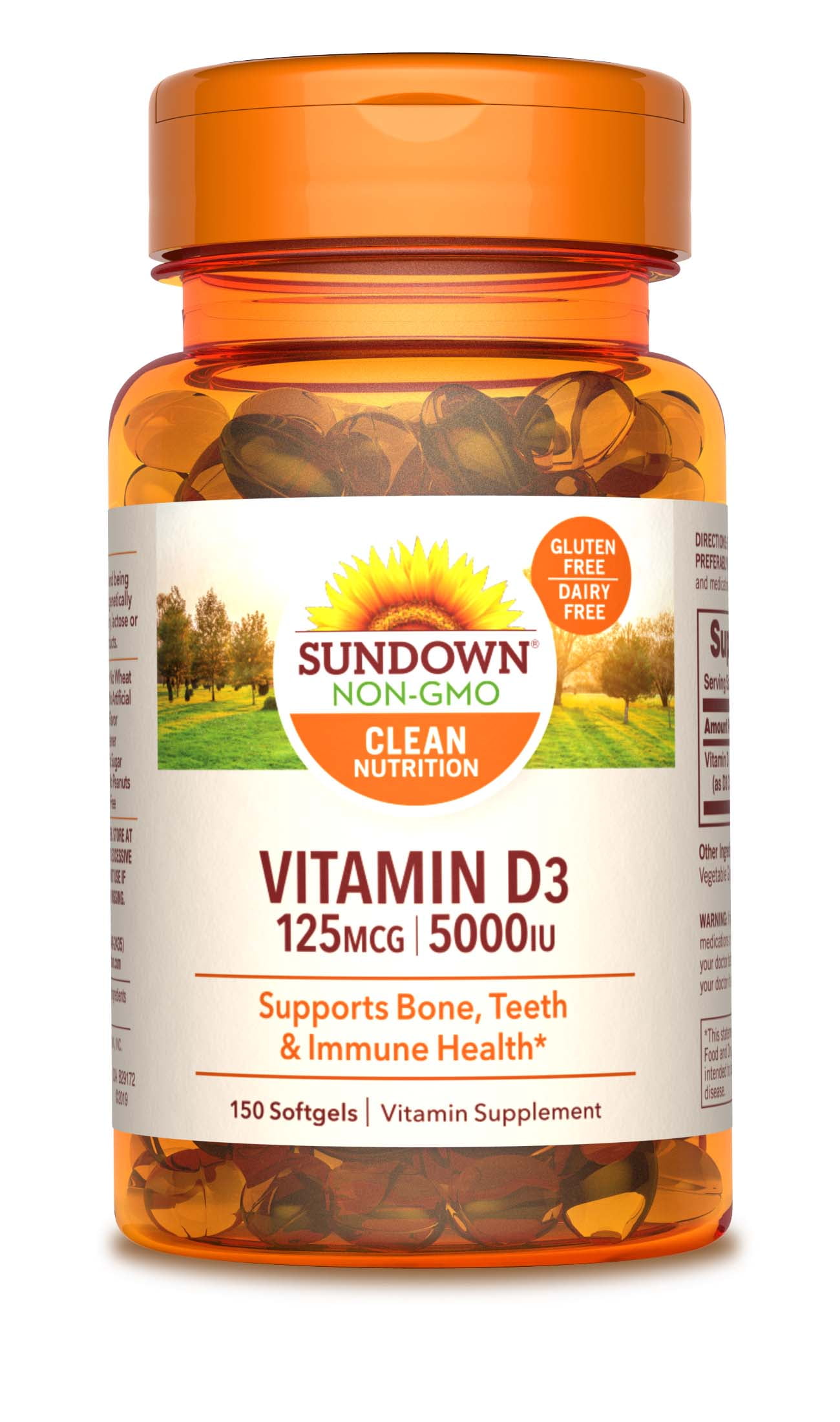 Sundown Naturals Vitamin D3 Vitamin Supplement Softgels 5000 Iu 150 Count Walmartcom