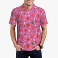 thumbnail image 1 of Balery Strawberry Floral Camisa Polo de Hombre con Estampado, de Manga Corta y Tejido Medio, Camisa Tipo Golf Polo-X-Large, 1 of 6