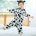 thumbnail image 2 of DHFJKG Children's Fuzzy Flannel Jumpsuit Zipper Onesie Long Sleeve Spring Autumn Winter Home Relaxation Wear Toddler Lovely Onesies, 2 of 7