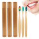thumbnail image 1 of Kit Ecologico 3 Cepillo Dientes Bambú Limpieza Dental + 3 Estuche 100% Bambú Natural, 1 of 8
