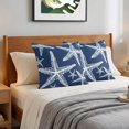 thumbnail image 6 of Pillow Covers 18x18 Set of 2, Navy Blue Starfish Throw Pillow Covers Decorative Couch Cushion Cover, Summer Coastal Nautical Ocean Classic Microfiber Soft Pillowcases for Bedroom Living Room Sofa, 6 of 9