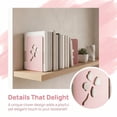 thumbnail image 5 of Unique Bargains 2Pcs Decorative Metal Tree Design Book Ends Pink Leaf 3.9*5.3*7.9inch, 5 of 5