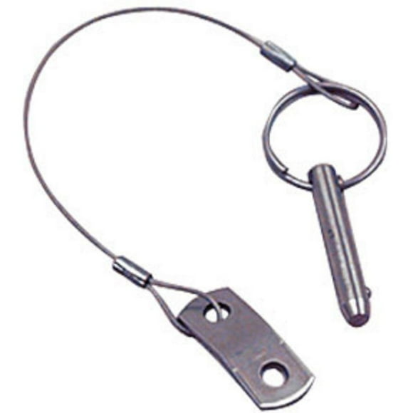 Marine Part Depot Stainless Steel Bimini Top Ball Pin with Lanyard Dia 3/16", Length 2", Usable Length 1.5"