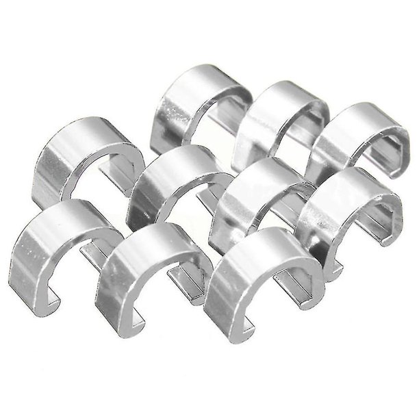 10 piezas de plata, cables de guía para bicicleta de montaña, hebilla con clips en C