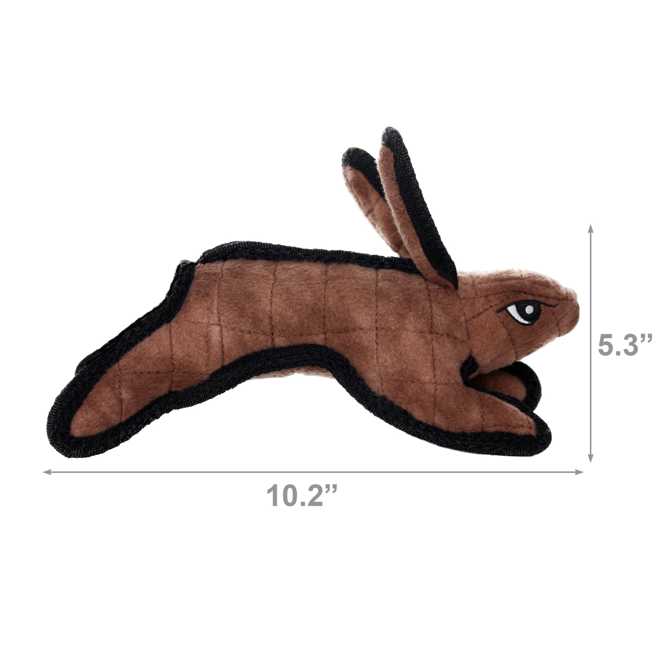 Tuffy Jr Barnyard Rabbit Brown Durable Plush Squeaky Dog Toy