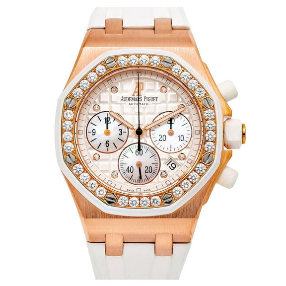 Pre-Owned Audemars Piguet Royal Oak Offshore Chronograph 37MM Rose Gold Diamond Set Dial 26048OK