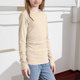 thumbnail image 5 of Camisas lisas de manga larga para niñas, lindas blusas casuales elegantes con cuello redondo, ropa, camisas de cuello redondo, top de poliéster para niñas, 5 of 8