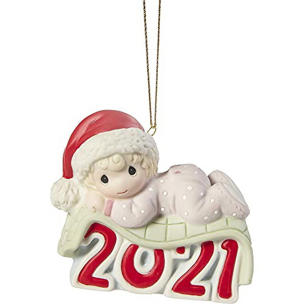 Precious Moments 2021 Baby's 1st Christmas Dated Girl Ornament
