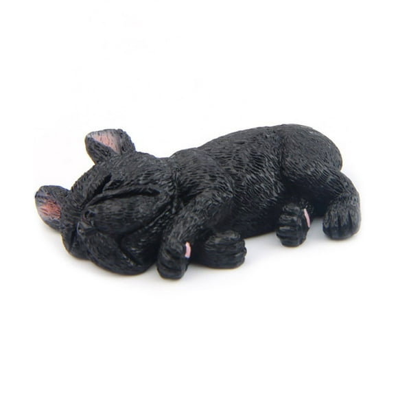 2inch PVC Sleeping Lying Dog French Bulldog Doll Figurine Toy Car Home Decor