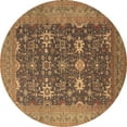 thumbnail image 1 of Ahgly Company Indoor Round Oriental Brown Traditional Area Rugs, 3' Round, 1 of 4
