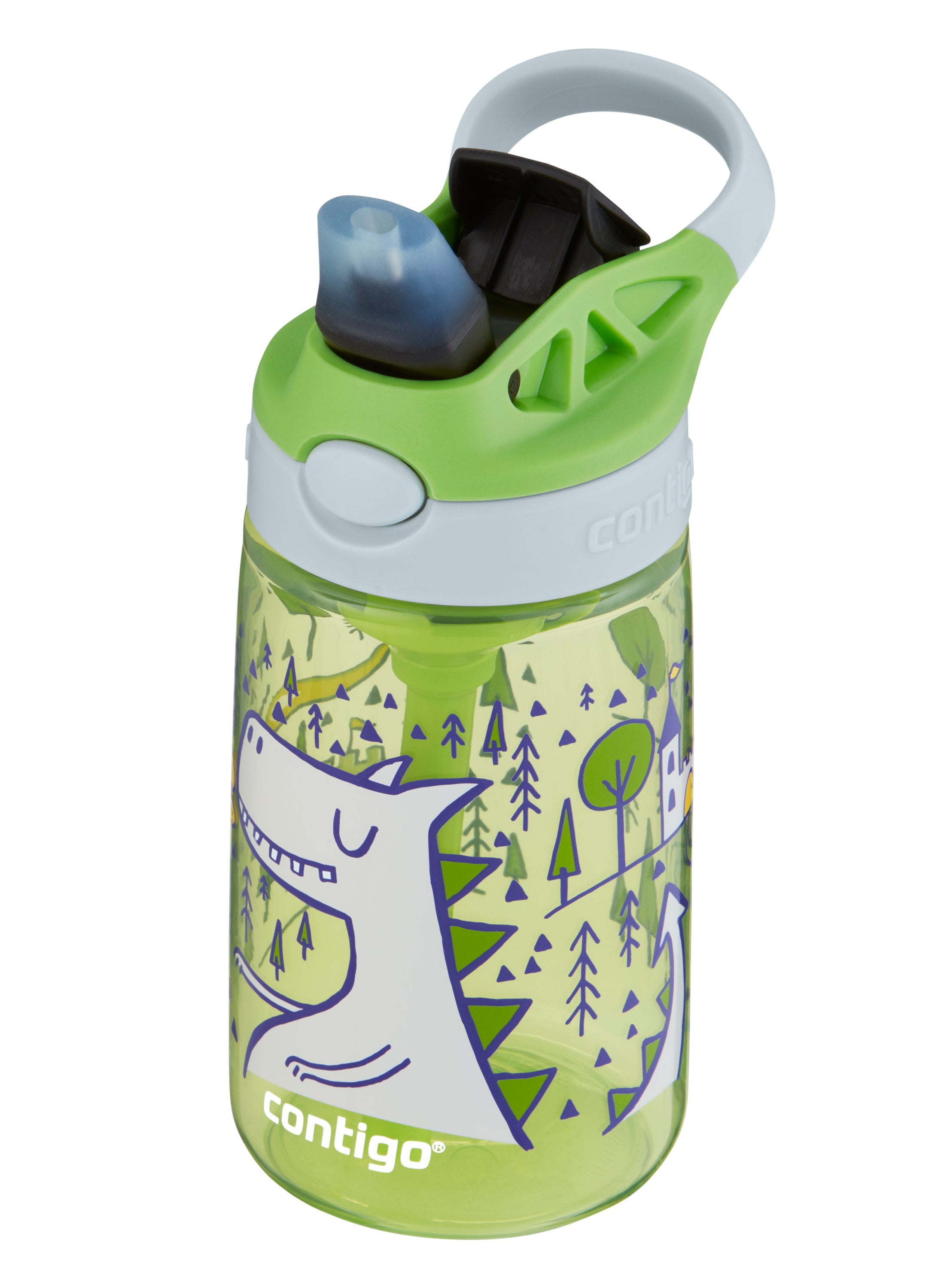 Contigo 14oz Kids' Water Bottle With Redesigned Autospout Straw Blue  Raspberry Punch Fox : Target