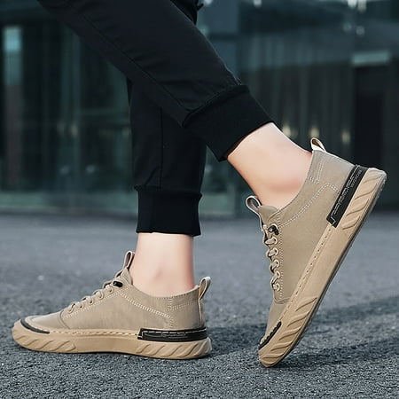 

PhoneSoap Men Sneakers Low Top Breathable Casual Sneakers Sport Shoes Khaki