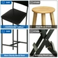 thumbnail image 7 of Bar Stool Set of 4, Upholstered Bar Chairs with Back, PU Leather Metal Frame Modern Counter Height Stool for Kitchen Dining Room, Black, 7 of 7