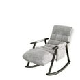 thumbnail image 6 of Rocking Chair Nursery - Modern Teddy Gliding Rocker Chair Lounge Chair with Adjustable High Back and Footrest, Glider Recliner Nursery Chair for Living Room Bedroom Office, Grey, 6 of 6