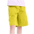 thumbnail image 5 of ATOGUTA Baggy Cargo Shorts Boy Size 3T-15 Kids Athletic Basketball Shorts Casual Elastic Waist Summer Clothes with Pockets Yellow, 5 of 5