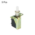 thumbnail image 3 of Interruptor de botón Uxcell SPST de 2 pines y 1 posición con auto-bloqueo tono dorado, 5 piezas, 3 of 5