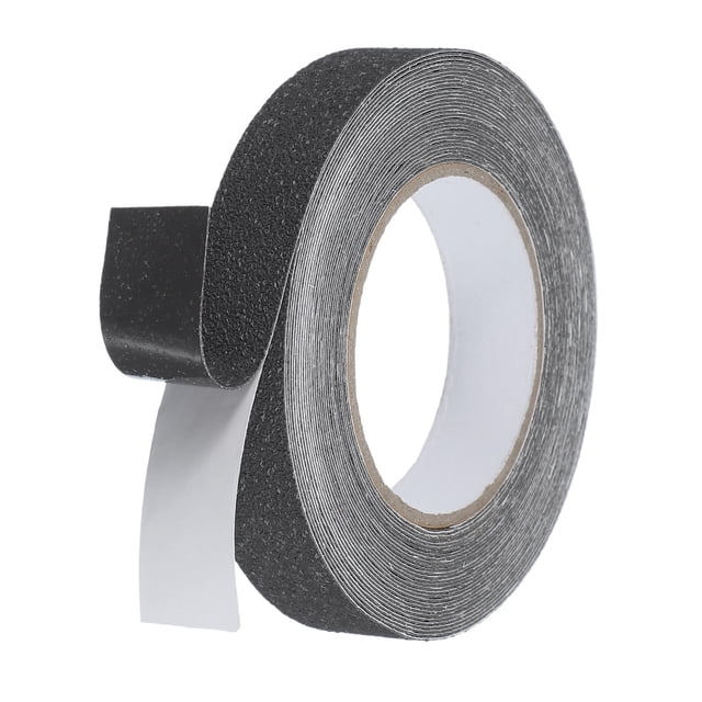 Cinta de agarre de goma, 1" x 32.8 pies cinta antideslizante de PEVA con textura de grava para escalones exteriores/interiores (gris)