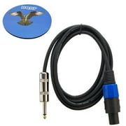 HQRP 6ft Speakon to 1/4-inch (6.35mm) TS Cable Works with Behringer BX4500H BX 4500H / EUROPOWER EP4000 EP 4000 / PMP2000 PMP 2000 / Classic BVT5500H Bass Amp Head + Coaster