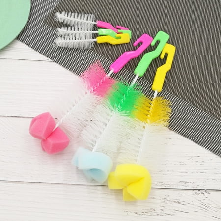 Hilingoto Clearance #C08Y2# Two-In-One Sponge Long Handle Cup Brush Bottle Brush Pacifier Brush Bottle Cleaner Washing Teapot Glass Spout Cleaning Baby Tool Cup Brush Brush Kitchen,Dining & Bar