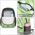 thumbnail image 4 of Green and White Checkered Pattern 17" School Backpacks for Teens,Waterproof Oxford Fabric,S-Shape Padded Straps for School,Travel,Hiking,Camping, 4 of 6