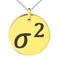 thumbnail image 1 of Stainless Steel Variance Mathematical Engraved Small Medallion Circle Charm Pendant Necklace, 1 of 1