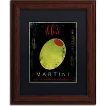Trademark Fine Art "Olive Martini I" Canvas Art by Color Bakery, Black Matte, Wood Frame