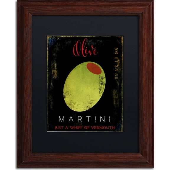 Trademark Fine Art "Olive Martini I" Canvas Art by Color Bakery, Black Matte, Wood Frame