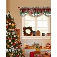 thumbnail image 4 of Christmas Tie Up Valances Curtain, Reindeer Sled Cottage Trees Plants Snowflakes Red Adjustable Rod Pocket Short Window Treatment Tie Up Curtains Valances for Kitchen Living Room Bathroom 42x18 In, 4 of 9
