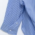 thumbnail image 4 of Craaazy Women's Lapel Striped Long Sleeve Button Down Shirts Gifts, 4 of 7