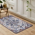 thumbnail image 5 of Wonnitar 2'x3' Bohemian Floral Medallion Area Rug,Oriental Distressed Small Bath Rug Country Vintage Doormat Faux Wool Non-Slip Washable Low-Pile Carpet for Bathroom Kitchen Laundry Room Decor, 5 of 7