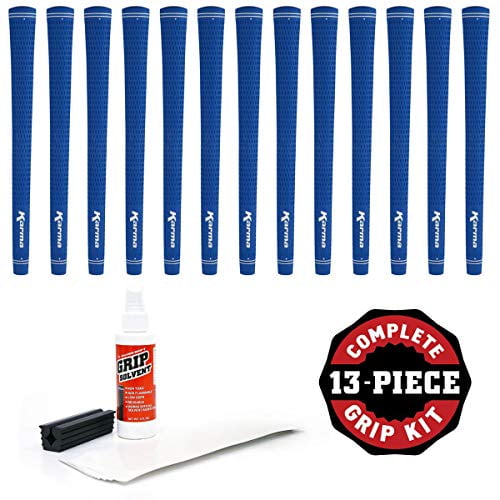 Karma Velour Bleu Taille Moyenne (+1/32 Pouces) - Kit de Golf 13 Pcs (avec Ruban, Solvant Dynacraft, Serre-Tige)