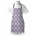 thumbnail image 4 of Floral Apron, Graphic Abstract Gardening Theme with Petals and Curves, Unisex Kitchen Bib with Adjustable Neck for Cooking Gardening, Adult Size, Purple Grey Purple, by Ambesonne, 4 of 4
