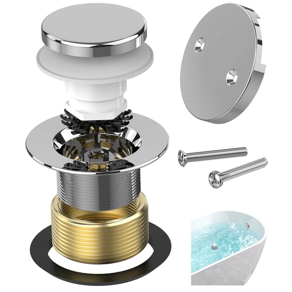 Kit de desagüe para bañera Sogmeter cromado con recogedor de pelo UNC