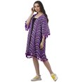 thumbnail image 4 of Moomaya Womens Cover Ups For Swimwear Georgette Printed 3/4 Sleeve Fringes Shrug, 4 of 6