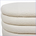 thumbnail image 6 of Storage Bench, 49” Oval Mid-Century Modern | Ivory White Boucle, 6 of 14
